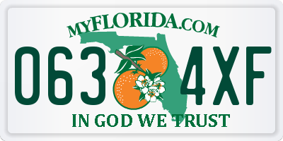 FL license plate 0634XF