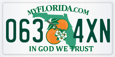 FL license plate 0634XN