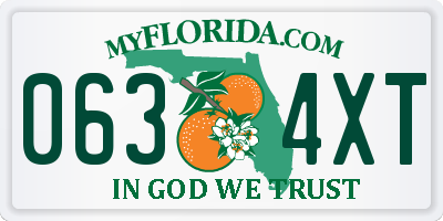 FL license plate 0634XT