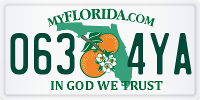 FL license plate 0634YA