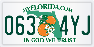 FL license plate 0634YJ