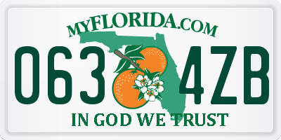 FL license plate 0634ZB