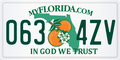 FL license plate 0634ZV