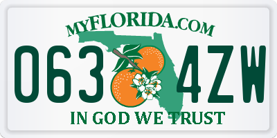 FL license plate 0634ZW