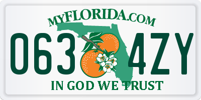 FL license plate 0634ZY