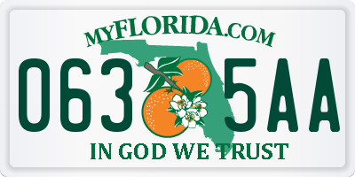 FL license plate 0635AA