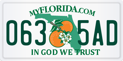 FL license plate 0635AD