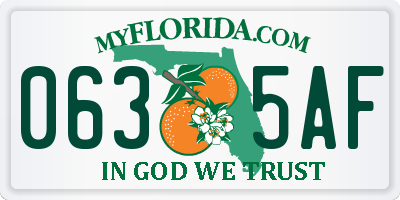 FL license plate 0635AF