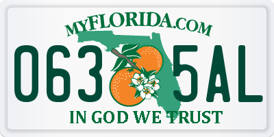 FL license plate 0635AL