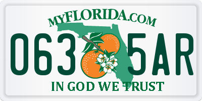 FL license plate 0635AR