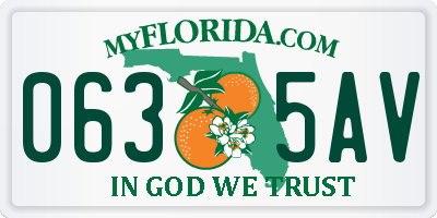 FL license plate 0635AV