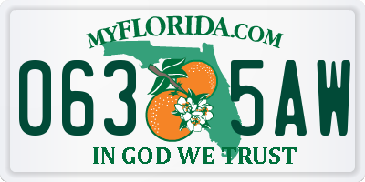 FL license plate 0635AW