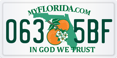 FL license plate 0635BF