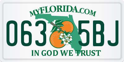 FL license plate 0635BJ