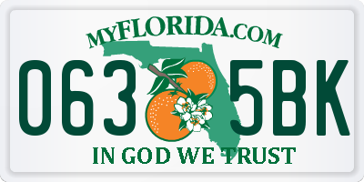 FL license plate 0635BK