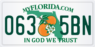 FL license plate 0635BN