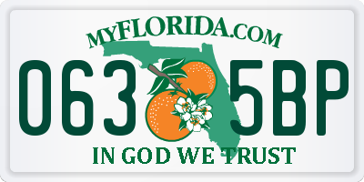 FL license plate 0635BP