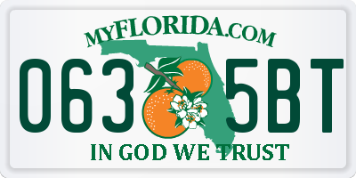 FL license plate 0635BT