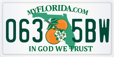 FL license plate 0635BW