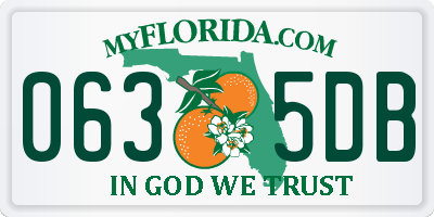 FL license plate 0635DB