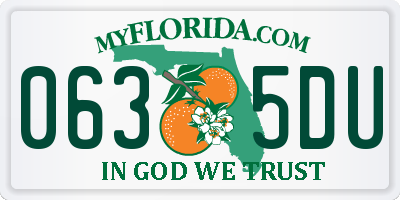 FL license plate 0635DU