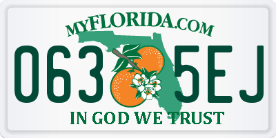 FL license plate 0635EJ