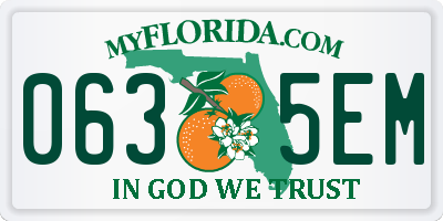 FL license plate 0635EM