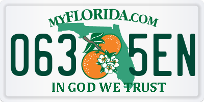 FL license plate 0635EN