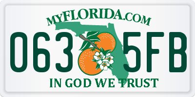 FL license plate 0635FB