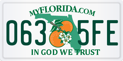 FL license plate 0635FE