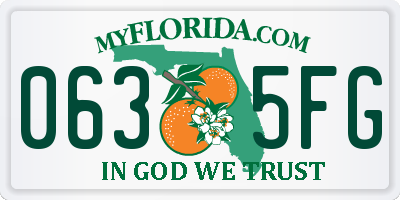 FL license plate 0635FG