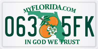FL license plate 0635FK