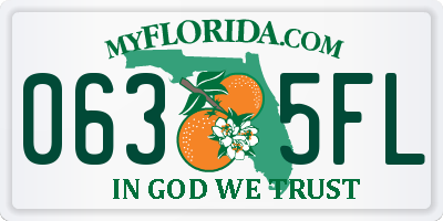 FL license plate 0635FL