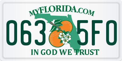 FL license plate 0635FO