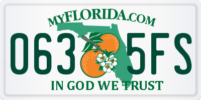 FL license plate 0635FS