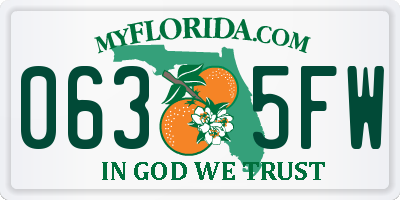 FL license plate 0635FW