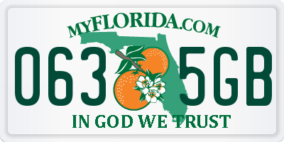 FL license plate 0635GB