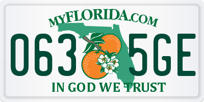 FL license plate 0635GE