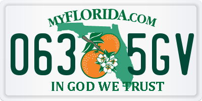 FL license plate 0635GV