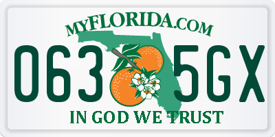 FL license plate 0635GX