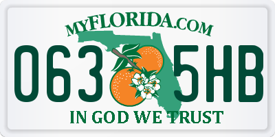 FL license plate 0635HB