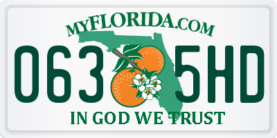 FL license plate 0635HD
