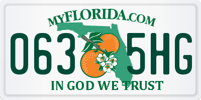 FL license plate 0635HG