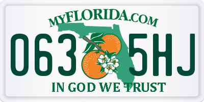 FL license plate 0635HJ