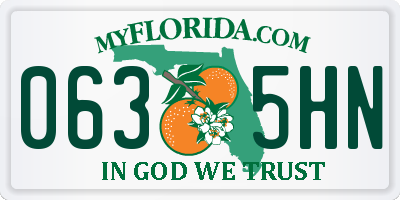 FL license plate 0635HN