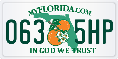 FL license plate 0635HP