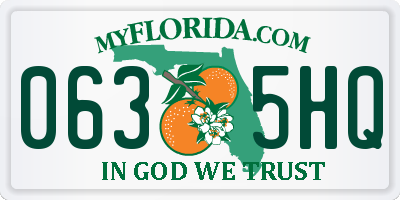 FL license plate 0635HQ