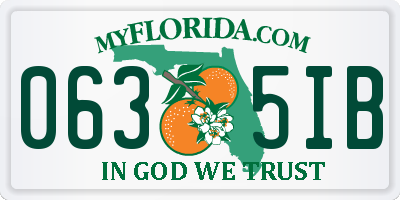 FL license plate 0635IB