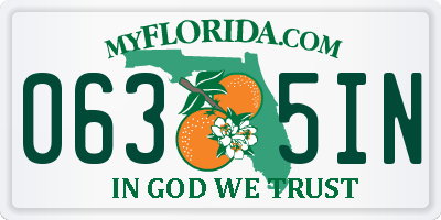 FL license plate 0635IN