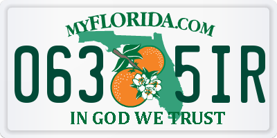 FL license plate 0635IR